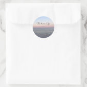 Strand Roze Oceaan Zonsopgang Foto Droom Leven Ronde Sticker (Tas)