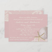  strand roze repetitie diner kaart (Voorkant / Achterkant)