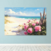 *~* Strand Rozen hekken TV2 Uitgerekte Canvas Prin Afdruk (Insitu (Houten vloer))