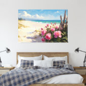 *~* Strand Rozen hekken TV2 Uitgerekte Canvas Prin Afdruk (Insitu (Slaapkamer))