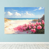 *~* Strand Rozen Petals TV2 Uitgerekte Canvas Prin Afdruk (Insitu (Houten vloer))