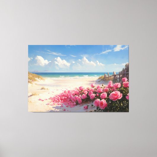 *~* Strand Rozen Petals TV2 Uitgerekte Canvas Prin Afdruk (Voorkant)