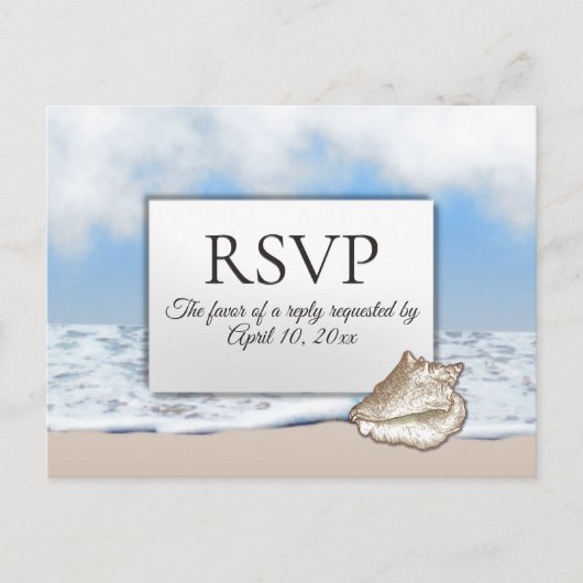 Strand RSVP met menuopties Uitnodiging Briefkaart (Voorkant)