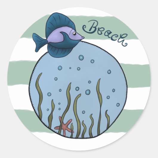 Strand runder aufkleber ronde sticker (Voorkant)