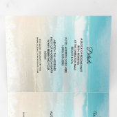 Strand Rustic Kust Drievoudig Trouwprogramma Drieluik Uitnodiging (Binnenzijde eerst)