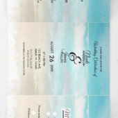 Strand Rustic Kust Drievoudig Trouwprogramma Drieluik Uitnodiging (Binnenkant midden)