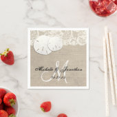 Strand Rustieke Burlap Kant Bruiloft Servet (Insitu)