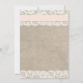 Strand Rustieke Burlap Kant Bruiloft Uitnodiging B (Achterkant)