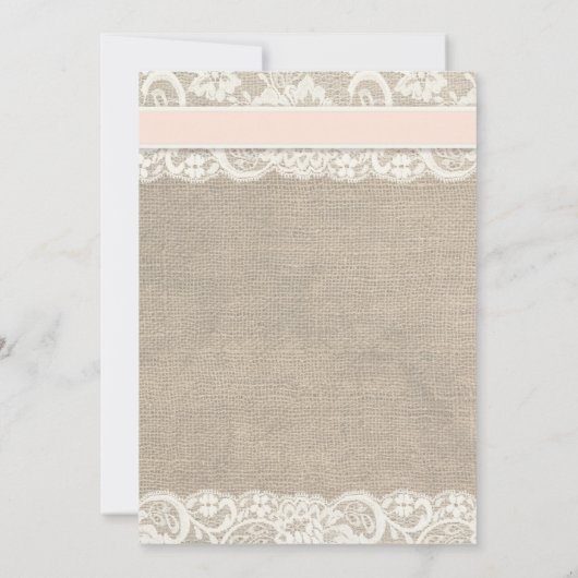 Strand Rustieke Burlap Kant Bruiloft Uitnodiging B (Achterkant)