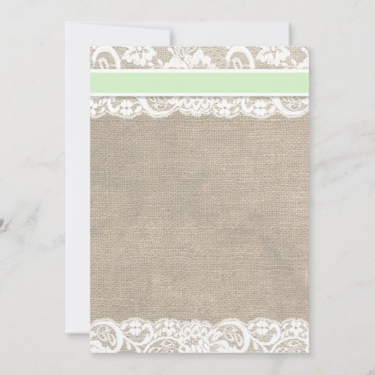 Strand Rustieke Burlap Kant Bruiloft uitnodiging G (Achterkant)