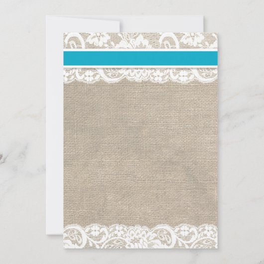 Strand Rustieke Burlap Kant Bruiloft Uitnodiging M (Achterkant)