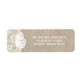 Strand Rustieke Burlap Kant Retouradres Labels (Voorkant)