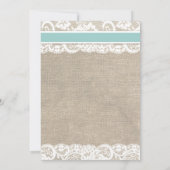 Strand Rustieke Burlap Lace bruiloft uitnodiging (Achterkant)