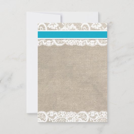 Strand Rustieke Burlap Lace RSVP-kaart - Malibu RSVP Kaartje (Achterkant)