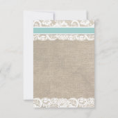 Strand Rustieke Burlap Lace RSVP-kaart RSVP Kaartje (Achterkant)