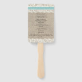 Strand Rustieke Burlap Lace Trouwprogramma Fan Handwaaier (Achterkant)