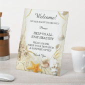 Strand Sand Castle Wedding Safety Reclamebord Met Voetstuk (Insitu)