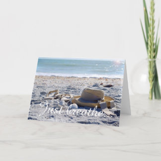 Strand, sandals, oceaan, kaart van de zon de lege
