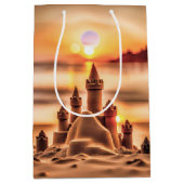 Strand Sandcastle voor Verjaardag Medium Cadeauzakje (Voorkant)