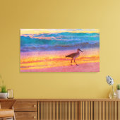 Strand Sandpiper bij zonsondergang Canvas Afdruk (Insitu (Woonkamer))