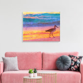 Strand Sandpiper bij zonsondergang Canvas Afdruk (Insitu (Woonkamer))