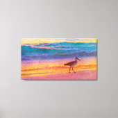 Strand Sandpiper bij zonsondergang Canvas Afdruk (Voorkant)