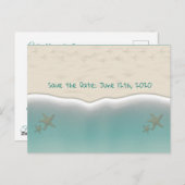 Strand Sandy Shore Zeesterren Save the Date Briefk Briefkaart (Voorkant / Achterkant)
