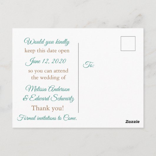 Strand Sandy Shore Zeesterren Save the Date Briefk Briefkaart (Achterkant)