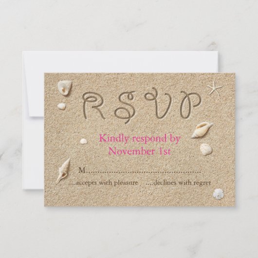 Strand Sandy Toes Salty Kisses RSVP roze (Voorkant)