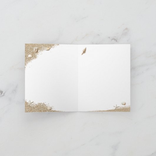 Strand Sandy Toes Zoute Kusjes Dankjewel Kaart (Binnen)