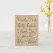 Strand Sandy Toes Zoute Kusjes Foto Dank u kaart (Gele Bloem)