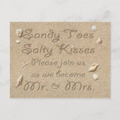 Strand Sandy Toes Zoute Kusjes Save the Date Aankondigingskaart (Voorkant)