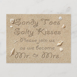 Strand Sandy Toes Zoute Kusjes Save the Date Aankondigingskaart