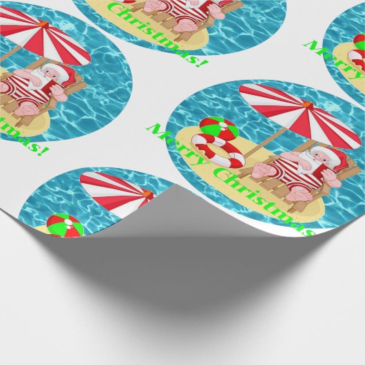 strand santa claus cadeaupapier (Hoek)