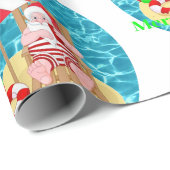 strand santa claus cadeaupapier (Rol Hoek)