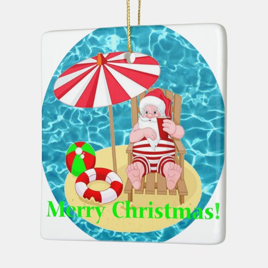 strand santa claus keramisch ornament (Links)