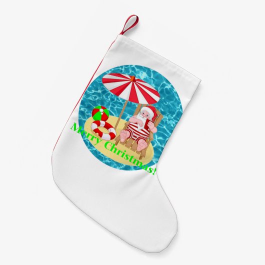 strand santa claus kleine kerstsok (Voorkant (Hangend))