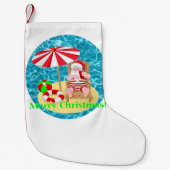 strand santa claus kleine kerstsok (Voorkant)