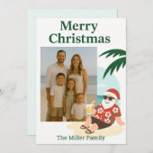 Strand Santa Funny Kerst Kaart (Voorkant / Achterkant)