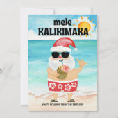 Strand Santa Hawaiian Mele Kalikimaka Kerstmis Feestdagenkaart (Voorkant)