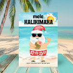 Strand Santa Hawaiian Mele Kalikimaka Kerstmis Feestdagenkaart<br><div class="desc">Deel een aantal tropische vakantie groeten met deze schattige kerstkaart! Santa is op een vakantie in Hawaï om te ontspannen een beetje voordat de kerstcadeau bezorgen seizoen begint. Hij ligt op een strand en geniet van de zon, het zee en het eten van een ananascocktail, knippert met het 'Aloha'-bord en...</div>