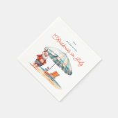 Strand Santa Waterverf Kerstmis Juli Pool Party Servet (Hoek)