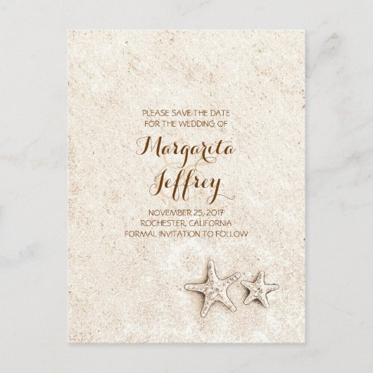  strand Save the Date briefkaarten (Voorkant)