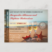 Strand Save the Date Briefkaarten (Voorkant)