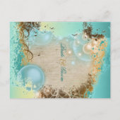 strand "Save the date" bruiloft thema elegant Aankondigingskaart (Achterkant)