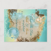strand "Save the date" bruiloft thema elegant Aankondigingskaart (Voorkant)