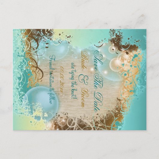 strand "Save the date" bruiloft thema elegant Aankondigingskaart (Voorkant)