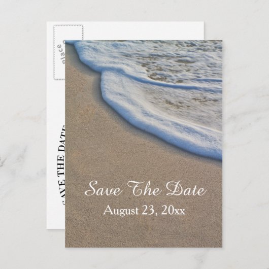 Strand Save the Date Destination Wedding Kaart (Voorkant / Achterkant)