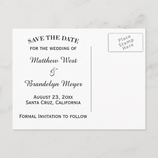 Strand Save the Date Destination Wedding Kaart (Achterkant)