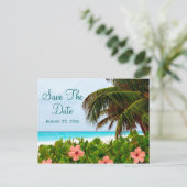 Strand Save the Date Destination Wedding Kaart (Staand voorkant)